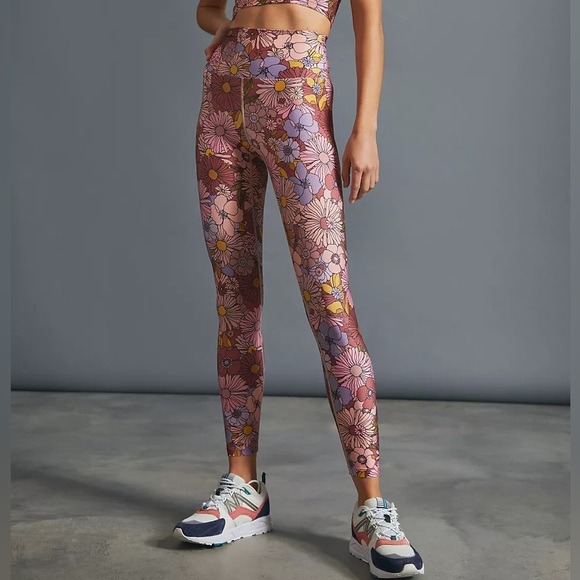 Beach Riot Sport Piper Leggings Marsala Floral size Small - Picture 10 of 10